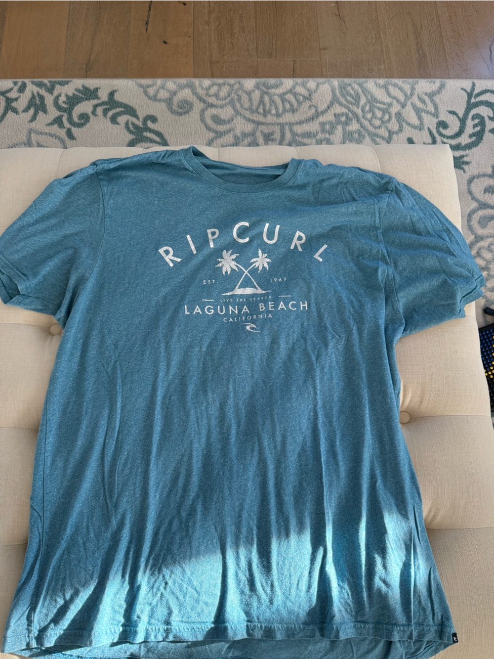 Rip Curl Teal Laguna Beach Palm Graphic Short Sleeve Tee